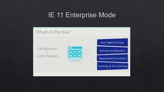 Internet Explorer 11 Enterprise Mode & F12 Developer Tools
