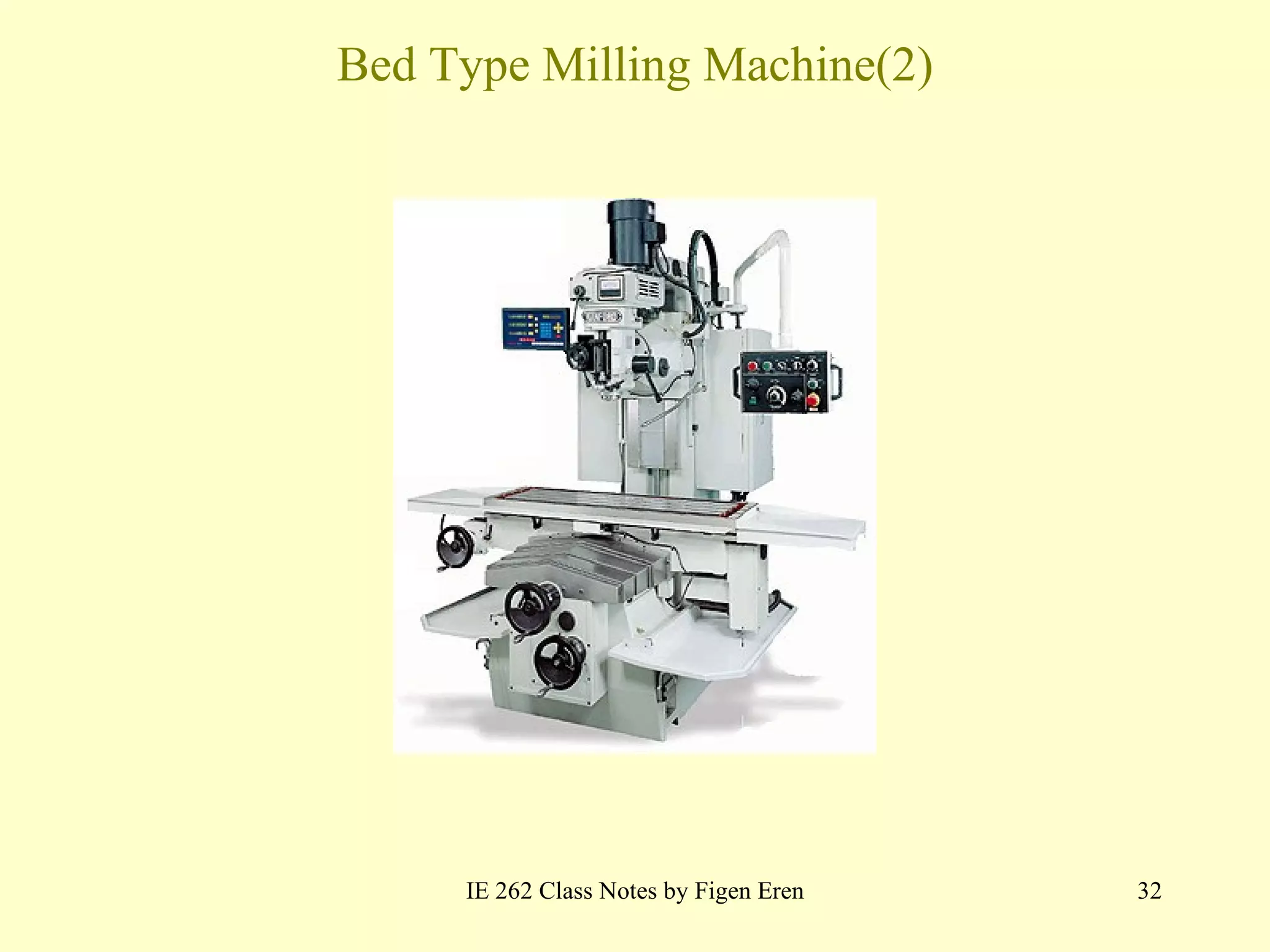 Bed Type Milling Machine(2) IE 262 Class Notes by Figen Eren 