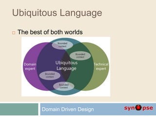 Ubiquitous Language
 The best of both worlds
Domain Driven Design
 
