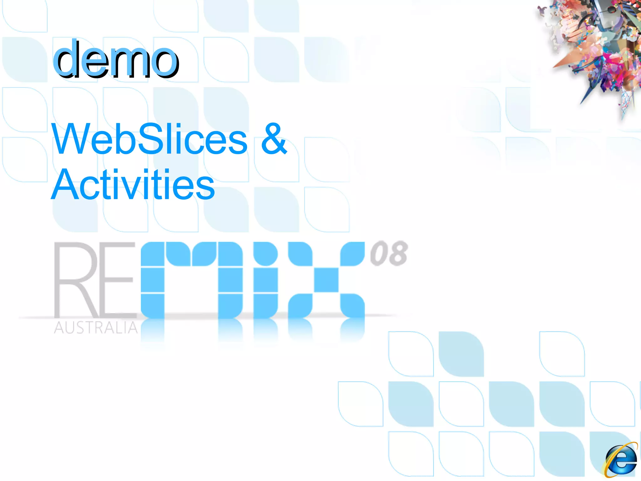 WebSlices & Activities demo 