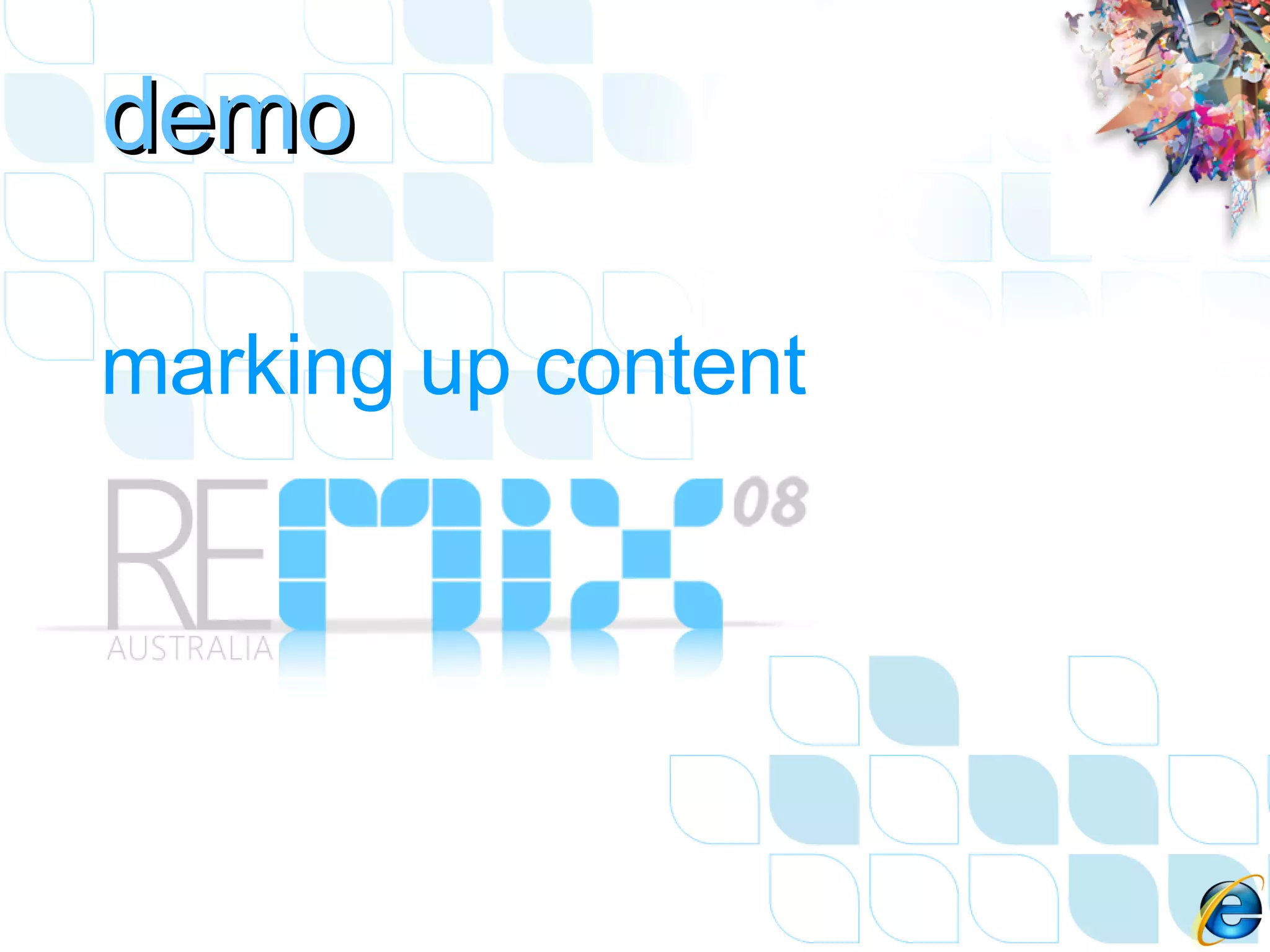 marking up content demo 