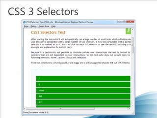 Markup-/DOM-based graphics: SVG 1.1“View source” simplicity—aids learningEasy server-side generation—it’s just XMLEasy client-side debugging—it’s in the DOMSupported by popular graphics programsEasy integration with HTML5SVG (Scalable Vector Graphics)<svg width="400" height="200" xmlns="http://www.w3.org/2000/svg"><rect fill="red" x="20" y="20" width="100" height="75" /><rectfill="blue" x="50" y="50" width="100" height="75" /></svg>