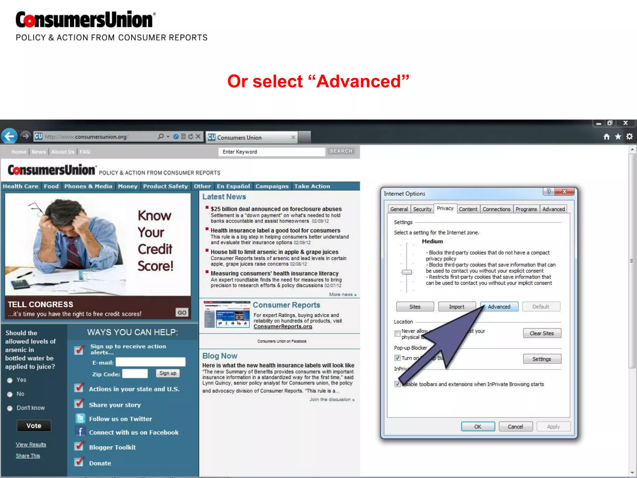 Or select “Advanced”
 