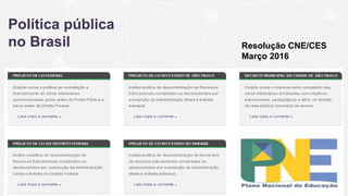 Política pública
no Brasil Resolução CNE/CES
Março 2016
 