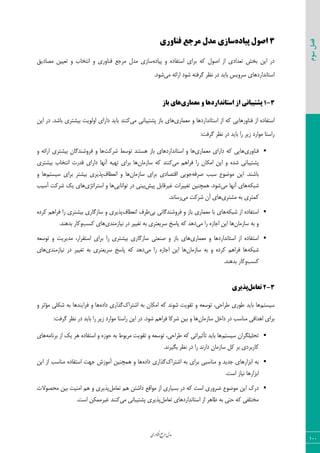 ‫اوری‬‫ن‬‫ف‬‫ع‬‫ج‬‫ر‬‫م‬‫مدل‬
100
‫سوم‬‫فصل‬
3‫پیاده‬ ‫اصول‬‫ساسی‬‫فناوری‬ ‫مزجع‬ ‫مدل‬
٥‫دیبز‬ ٣ ٥‫اؾشيبز‬ ‫ثطای‬ ٦ّ ٗ٤‫ان‬ ‫اظ‬ ‫سقسازی‬ ‫ثرف‬ ٠‫ای‬ ‫زض‬ٌ‫ٝهبزی‬ ٠‫سقیی‬ ٣ ‫ا١شربة‬ ٣ ‫ى٢ب٣ضی‬ ‫ٝطػـ‬ ٗ‫ٝس‬ ‫ؾبظی‬
‫ٝی‬ ٦‫اضائ‬ ‫ق٤ز‬ ٦‫ٕطىش‬ ‫١ؾط‬ ‫زض‬ ‫ثبیس‬ ‫ؾط٣یؽ‬ ‫اؾشب١ساضز٧بی‬.‫ق٤ز‬
3-1‫معماری‬ ‫و‬ ‫استانداردها‬ ‫اس‬ ‫پشتیثانی‬‫تاس‬ ‫های‬
٣ ‫اؾشب١ساضز٧ب‬ ‫اظ‬ ٦ّ ‫ى٢ب٣ض٧بیی‬ ‫اظ‬ ٥‫اؾشيبز‬‫ٝقٞبضی‬‫دكشیجب١ی‬ ‫ثبظ‬ ‫٧بی‬‫ٝی‬‫ا‬ ‫زاضای‬ ‫ثبیس‬ ‫ّ٢٢س‬٣٠‫ای‬ ‫زض‬ .‫ثبقس‬ ‫ثیكشطی‬ ‫ٙ٤یز‬
:‫ٕطىز‬ ‫١ؾط‬ ‫زض‬ ‫ثبیس‬ ‫ضا‬ ‫ظیط‬ ‫ٝ٤اضز‬ ‫ضاؾشب‬
‫ى٢ب٣ضی‬‫ٝقٞبضی‬ ‫زاضای‬ ٦ّ ‫٧بیی‬‫قطّز‬ ‫س٤ؾظ‬ ‫٧ؿش٢س‬ ‫ثبظ‬ ‫اؾشب١ساضز٧بی‬ ٣ ‫٧ب‬٣ ٦‫اضائ‬ ‫ثیكشطی‬ ٟ‫ىط٣ق٢سٕب‬ ٣ ‫٧ب‬
‫ٝی‬ ٜ٧‫ىطا‬ ‫ضا‬ ٟ‫اْٝب‬ ٠‫ای‬ ٣ ٥‫قس‬ ‫دكشیجب١ی‬ٟ‫ؾبظٝب‬ ٦ّ ‫ّ٢٢س‬‫ثیكشطی‬ ‫ا١شربة‬ ‫ٍسضر‬ ‫زاضای‬ ‫آ١٨ب‬ ٦‫س٨ی‬ ‫ثطای‬ ‫٧ب‬
٦‫نطى‬ ‫ؾجت‬ ‫ٝ٤ض٤ؿ‬ ٠‫ای‬ .‫ثبق٢س‬ٟ‫ؾبظٝب‬ ‫ثطای‬ ‫اٍشهبزی‬ ‫ػ٤یی‬‫ا١قغبه‬ ٣ ‫٧ب‬ٜ‫ؾیؿش‬ ‫ثطای‬ ‫ثیكشط‬ ‫دصیطی‬٣ ‫٧ب‬
٦ْ‫قج‬‫ٝی‬ ‫آ١٨ب‬ ‫٧بی‬‫دیف‬ ٘‫میطٍبث‬ ‫سنییطار‬ ٠‫٧ٞچ٢ی‬ .‫ق٤ز‬‫س٤ا١بیی‬ ‫زض‬ ‫ثی٢ی‬‫اؾشطاسػی‬ ٣ ‫٧ب‬‫آؾیت‬ ‫قطّز‬ ِ‫ی‬ ‫٧بی‬
‫ٝكشطی‬ ٦‫ث‬ ‫ّٞشطی‬‫قطّز‬ ٟ‫آ‬ ‫٧بی‬‫ٝی‬.‫ضؾب١س‬
٦ْ‫قج‬ ‫اظ‬ ٥‫اؾشيبز‬‫ثی‬ ‫ىط٣ق٢سٕب١ی‬ ٣ ‫ثبظ‬ ‫ٝقٞبضی‬ ‫ثب‬ ‫٧بی‬‫ا١قغبه‬ ‫عطه‬٥‫ّطز‬ ٜ٧‫ىطا‬ ‫ضا‬ ‫ثیكشطی‬ ‫ؾبظٕبضی‬ ٣ ‫دصیطی‬
ٟ‫ؾبظٝب‬ ٦‫ث‬ ٣‫ٝی‬ ‫ضا‬ ٥‫اػبظ‬ ٠‫ای‬ ‫٧ب‬‫١یبظٝ٢سی‬ ‫زض‬ ‫سنییط‬ ٦‫ث‬ ‫ؾطیقشطی‬ ‫دبؾد‬ ٦ّ ‫ز٧س‬‫ّؿت‬ ‫٧بی‬٣.‫ثس٧٢س‬ ‫ّبض‬
‫ٝقٞبضی‬ ٣ ‫اؾشب١ساضز٧ب‬ ‫اظ‬ ٥‫اؾشيبز‬‫ؾبظٕبض‬ ‫ن٢قشی‬ ٣ ‫ثبظ‬ ‫٧بی‬٦‫س٤ؾق‬ ٣ ‫ٝسیطیز‬ ،‫اؾشَطاض‬ ‫ثطای‬ ‫ضا‬ ‫ثیكشطی‬ ‫ی‬
٦ْ‫قج‬ٟ‫ؾبظٝب‬ ٦‫ث‬ ٣ ٥‫ّطز‬ ٜ٧‫ىطا‬ ‫٧ب‬‫ٝی‬ ‫ضا‬ ٥‫اػبظ‬ ٠‫ای‬ ‫٧ب‬‫١یبظٝ٢سی‬ ‫زض‬ ‫سنییط‬ ٦‫ث‬ ‫ؾطیقشطی‬ ‫دبؾد‬ ٦ّ ‫ز٧س‬‫٧بی‬
‫ّؿت‬٣.‫ثس٧٢س‬ ‫ّبض‬
3-2‫تعامل‬‫پذیزی‬
ٜ‫ؾیؿش‬ُ‫اقشطا‬ ٦‫ث‬ ٟ‫اْٝب‬ ٦ّ ‫ق٤١س‬ ‫سَ٤یز‬ ٣ ٦‫س٤ؾق‬ ،‫عطاحی‬ ‫ع٤ضی‬ ‫ثبیس‬ ‫٧ب‬٥‫زاز‬ ‫ٕصاضی‬٦‫ث‬ ‫ىطای٢س٧ب‬ ٣ ‫٧ب‬٣ ‫ٝؤطط‬ ‫قْٚی‬
ٟ‫ؾبظٝب‬ ٘‫زاذ‬ ‫زض‬ ‫ٝ٢بؾت‬ ‫ا٧ساىی‬ ‫ثطای‬:‫ٕطىز‬ ‫١ؾط‬ ‫زض‬ ‫ثبیس‬ ‫ضا‬ ‫ظیط‬ ‫ٝ٤اضز‬ ‫ضاؾشب‬ ٠‫ای‬ ‫زض‬ .‫ق٤ز‬ ٜ٧‫ىطا‬ ‫قطّب‬ ٠‫ثی‬ ٣ ‫٧ب‬
ٜ‫ؾیؿش‬ ٟ‫سحٚیٖٚطا‬٦ٝ‫ثط١ب‬ ‫اظ‬ ِ‫ی‬ ‫٧ط‬ ٥‫اؾشيبز‬ ٣ ٥‫ح٤ظ‬ ٦‫ث‬ ‫ٝطث٤ط‬ ‫سَ٤یز‬ ٣ ٦‫س٤ؾق‬ ،‫عطاحی‬ ٦ّ ‫سأطیطاسی‬ ‫ثبیس‬ ‫٧ب‬‫٧بی‬
‫ثٖی‬ ‫١ؾط‬ ‫زض‬ ‫ضا‬ ‫زاض١س‬ ٟ‫ؾبظٝب‬ ّ٘ ‫ثط‬ ‫ّبضثطزی‬.‫ط١س‬
ُ‫اقشطا‬ ٦‫ث‬ ‫ثطای‬ ‫ٝ٢بؾجی‬ ٣ ‫ػسیس‬ ‫اثعاض٧بی‬ ٦‫ث‬٥‫زاز‬ ‫ٕصاضی‬٠‫ای‬ ‫اظ‬ ‫ٝ٢بؾت‬ ٥‫اؾشيبز‬ ‫ػ٨ز‬ ‫آٝ٤ظـ‬ ٠‫٧ٞچ٢ی‬ ٣ ‫٧ب‬
.‫اؾز‬ ‫١یبظ‬ ‫اثعاض٧ب‬
٘ٝ‫سقب‬ ٜ٧ ٠‫زاقش‬ ‫ٝ٤اٍـ‬ ‫اظ‬ ‫ثؿیبضی‬ ‫زض‬ ٦ّ ‫اؾز‬ ‫ضط٣ضی‬ ‫ٝ٤ض٤ؿ‬ ٠‫ای‬ ُ‫زض‬‫ٝحه٤الر‬ ٠‫ثی‬ ‫اٝ٢یز‬ ٜ٧ ٣ ‫دصیطی‬
٘ٝ‫سقب‬ ‫اؾشب١ساضز٧بی‬ ‫اظ‬ ‫ؽب٧ط‬ ٦‫ث‬ ‫حشی‬ ٦ّ ‫ٝرشٚيی‬‫دصیط‬‫ٝی‬ ‫دكشیجب١ی‬ ‫ی‬.‫اؾز‬ ٠ْٞٝ‫میط‬ ‫ّ٢٢س‬
 