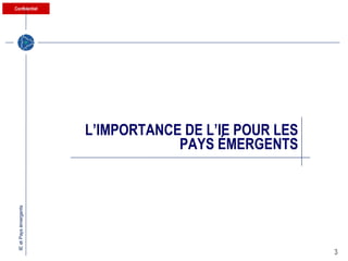 L’IMPORTANCE DE L’IE POUR LES PAYS ÉMERGENTS 