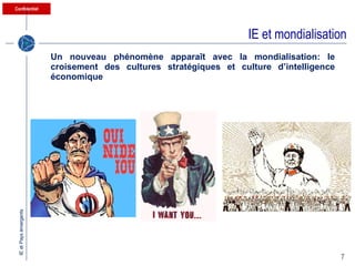 IE et mondialisation Un nouveau phénomène apparaît avec la mondialisation: le croisement des cultures stratégiques et culture d’intelligence économique 