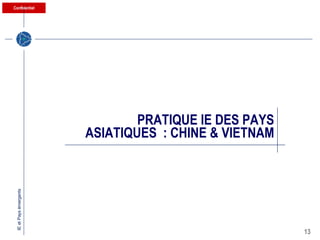 PRATIQUE IE DES PAYS ASIATIQUES : CHINE & VIETNAM 