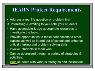 iEARN Platform a safe and structured environment for children to communicatea known audience for writing and reading for a purposean opportunity to apply knowledge in service-learning projectsan inclusive and culturally diverse community of supportive educatorsopportunities to meet  f2f– Morocco 2009