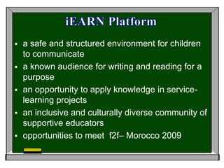 To create global, national, and local support structures to sustain project work