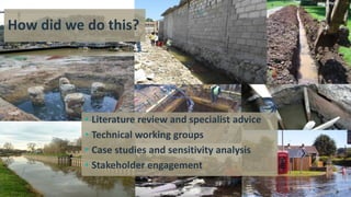 How did we do this?
• Literature review and specialist advice
• Technical working groups
• Case studies and sensitivity analysis
• Stakeholder engagement
 