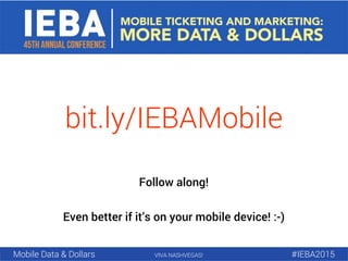 Mobile Data & Dollars VIVA NASHVEGAS! #IEBA2015
bit.ly/IEBAMobile
Follow along!
Even better if it’s on your mobile device! :-)
 