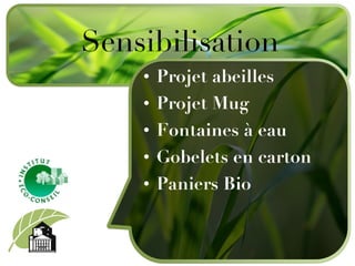 Projet abeilles Projet Mug Fontaines à eau Gobelets en carton Paniers Bio Sensibilisation 