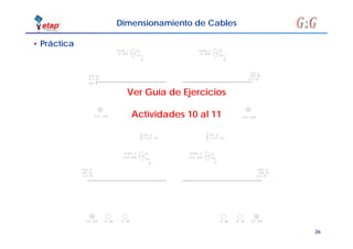 26
• Práctica
Ver Guía de Ejercicios
Actividades 10 al 11
Dimensionamiento de Cables
 