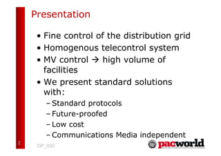 IEC61850: Use of IEC61850 to telecontrol MV grids (Presentation) | PDF