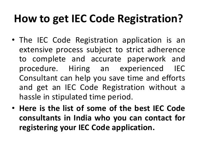 IEC Code Consultants India | PPSX