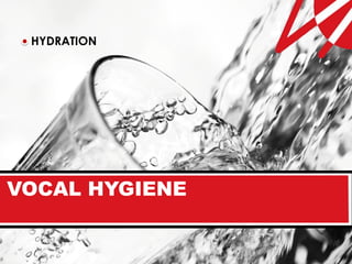 HYDRATION




VOCAL HYGIENE
 
