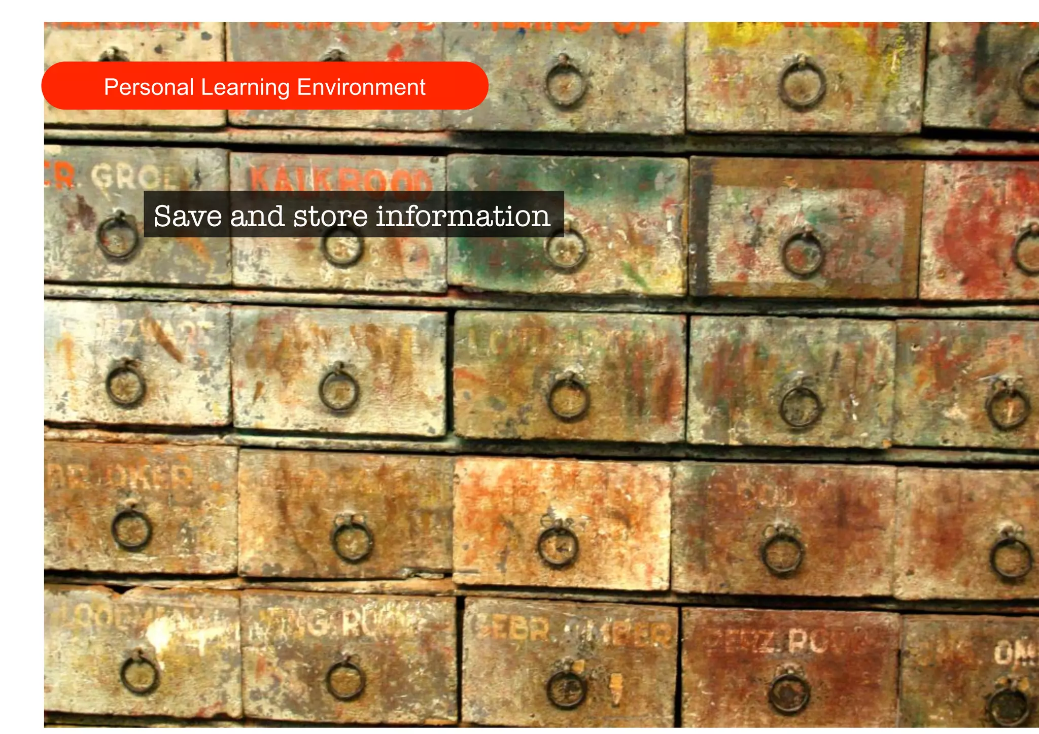 Personal Learning Environment 
Save and store information 
 