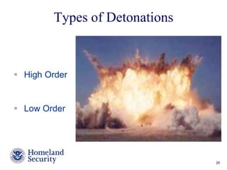 Types of Detonations 
Presenter’s Name June 17, 2003 20 
 High Order 
 Low Order 
 