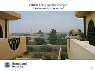 VBIED being counter-charged. 
If you can see it, It can see you! 
Presenter’s Name June 17, 2003 49 
 