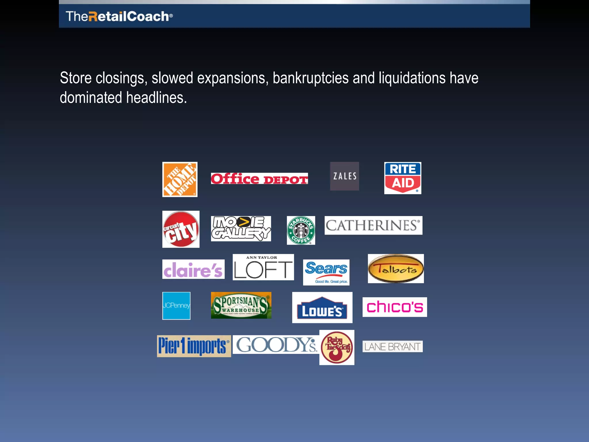 Store closings, slowed expansions, bankruptcies and liquidations have dominated headlines. 