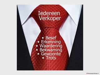 Iedereen  Verkoper Besef Erkenning Waardering Bekwaming Gewoonte Trots ©  bewegingindezaak.nl 