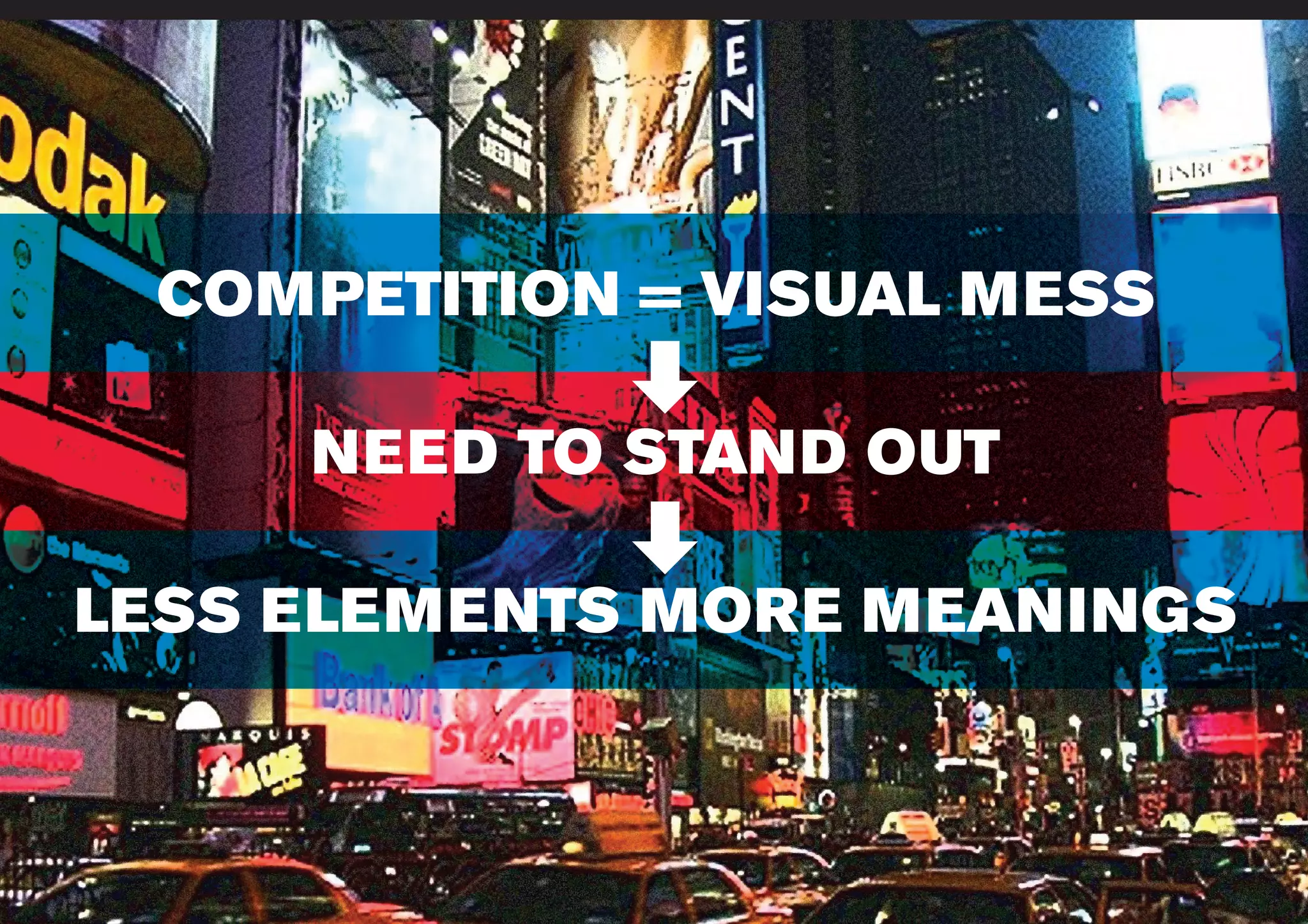 www.liuzzosfactory.com
COMPETITION = VISUAL MESS
LESS ELEMENTS MORE MEANINGS
NEED TO STAND OUT
 