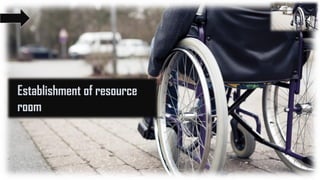 Establishment of resource
room
 