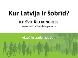 Kur Latvija ir šobrīd? IEDZĪVOTĀJU KONGRESS www.iedzivotajukongress.lv Aktuālie statistikas dati 
