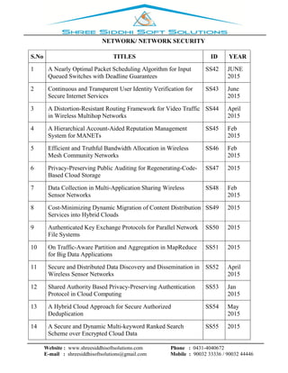 final year project titles for computer science namakkal | PDF