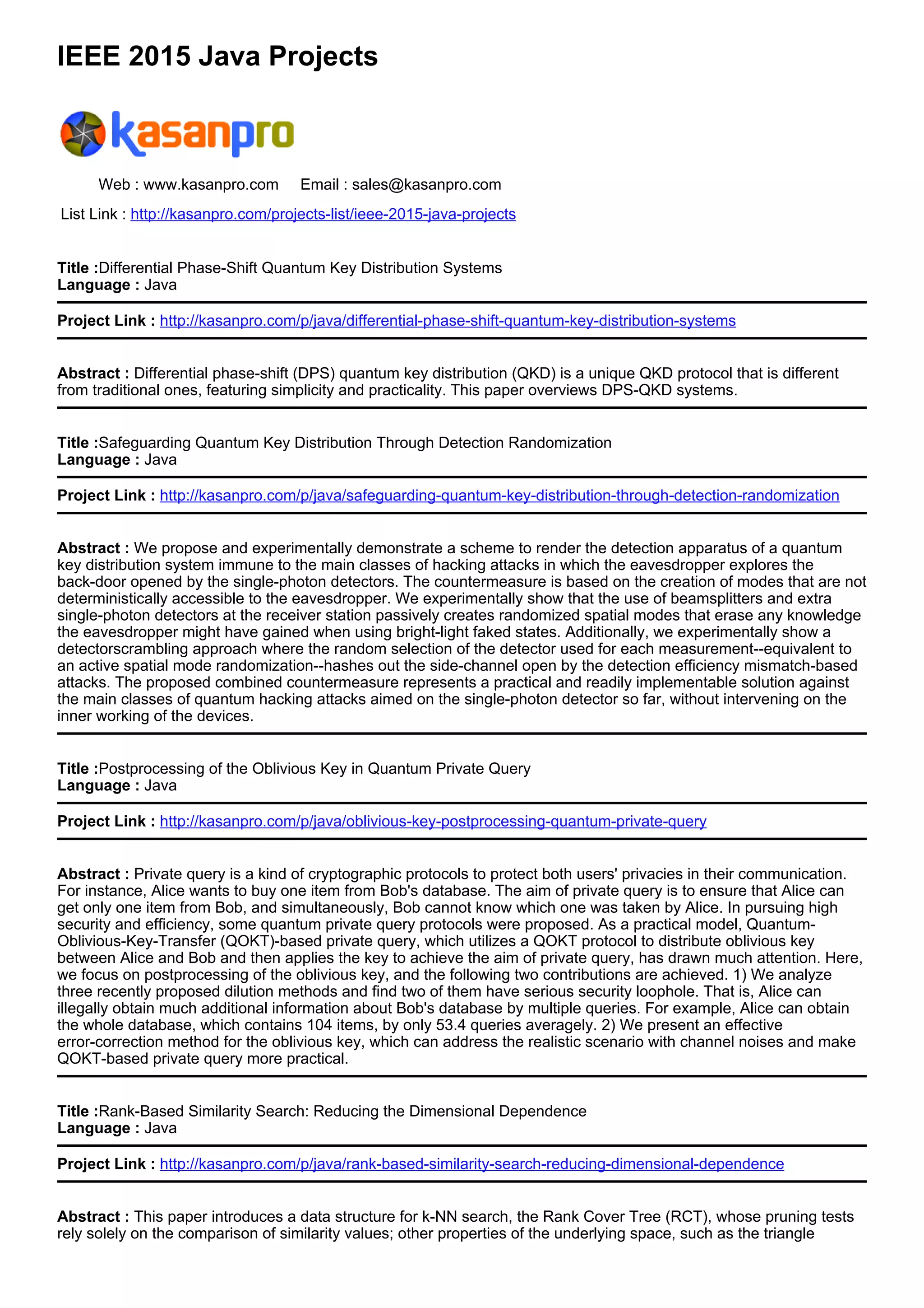 IEEE 2015 Java Projects | PDF | Databases | Computer Software and ...