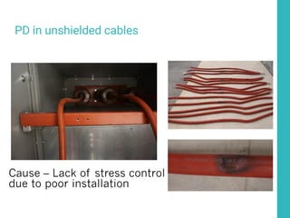 PD in unshielded cables
Cause – Lack of stress control
due to poor installation
 