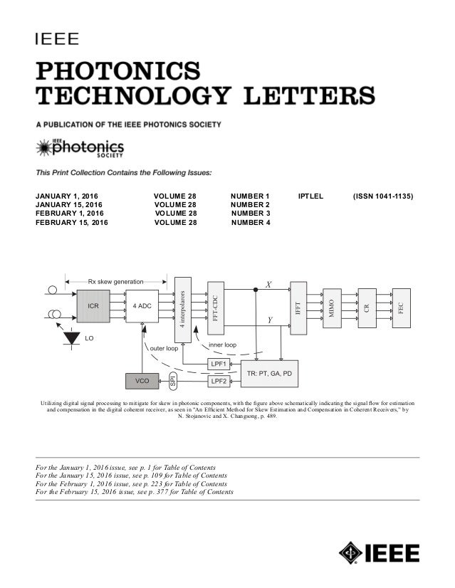 IEEE Photonics Technology Letters vol 8 2016 [table of content only]