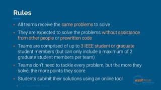 Dr. Oussama Ben Khiroun
Rules
▪ All teams receive the same problems to solve
▪ They are expected to solve the problems wit...