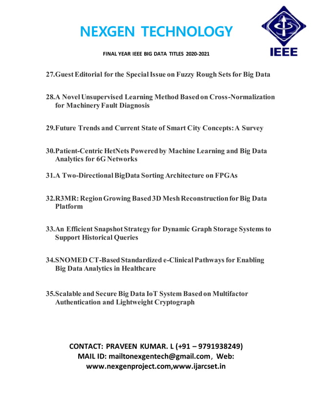 Ieee 2020 -21 bigdata in pondicherry,project center in pondicherry,best ...