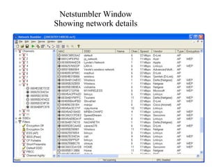 Netstumbler Window Showing network details 