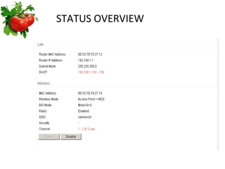 STATUS OVERVIEW   