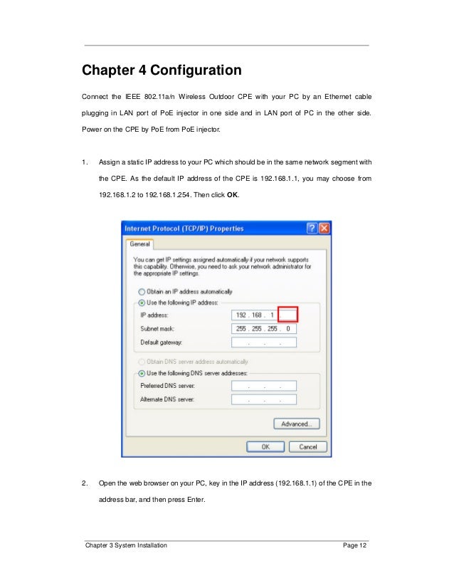 Manual CPE QUICK INSTALL GUIDE