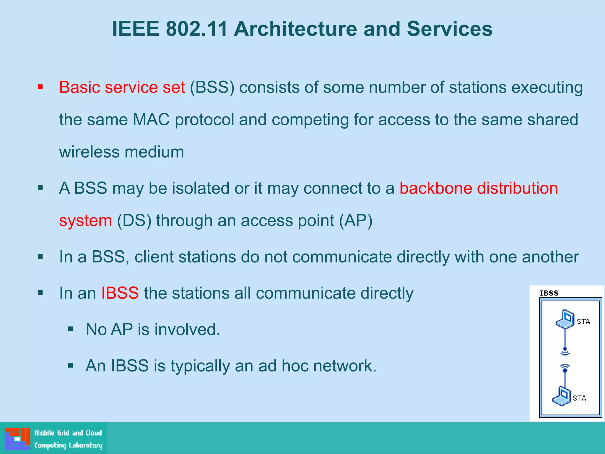Ieee 802 11 architecture and services ppt