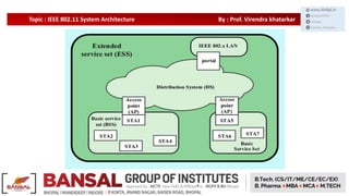 Topic : IEEE 802.11 System Architecture By : Prof. Virendra khatarkar
 