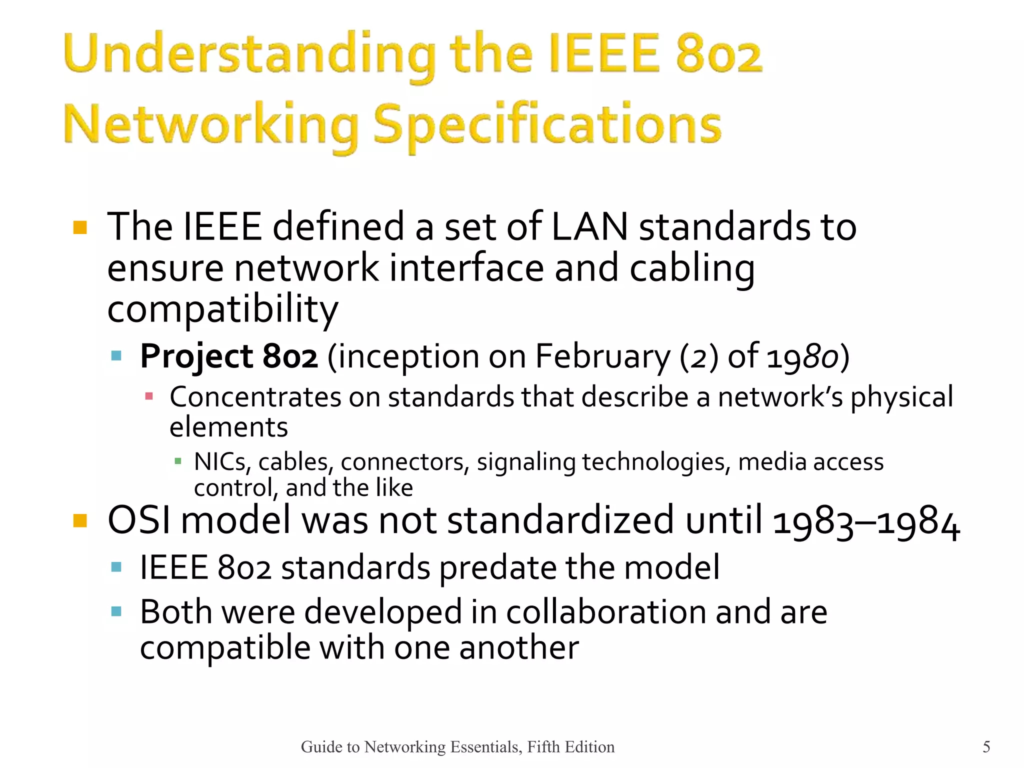Ieee 802 standards ppt