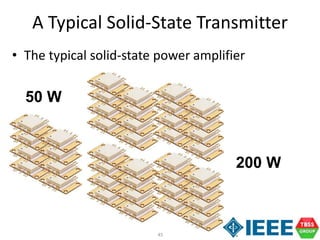 45
A Typical Solid-State Transmitter
• The typical solid-state power amplifier
50 W
200 W
 