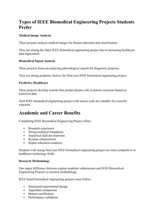 Best IEEE Biomedical Engineering Projects | DOCX