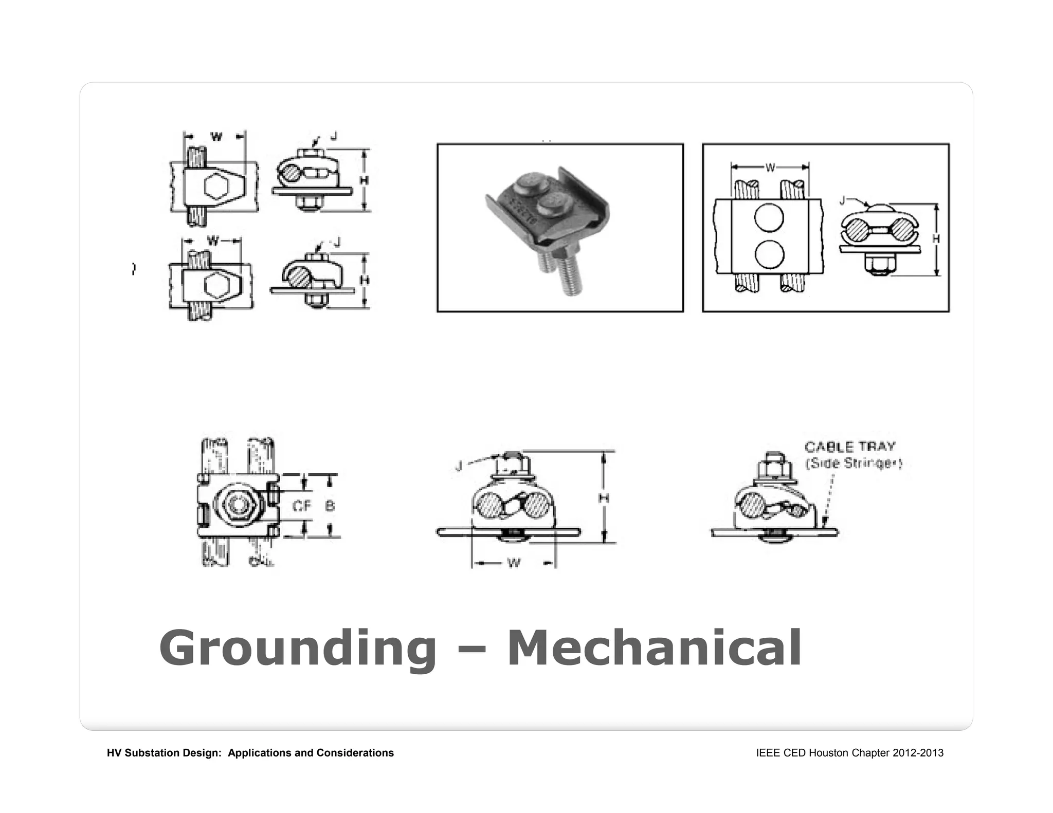 HV Substation Design: Applications and Considerations IEEE CED Houston Chapter 2012-2013
Grounding – Mechanical
 