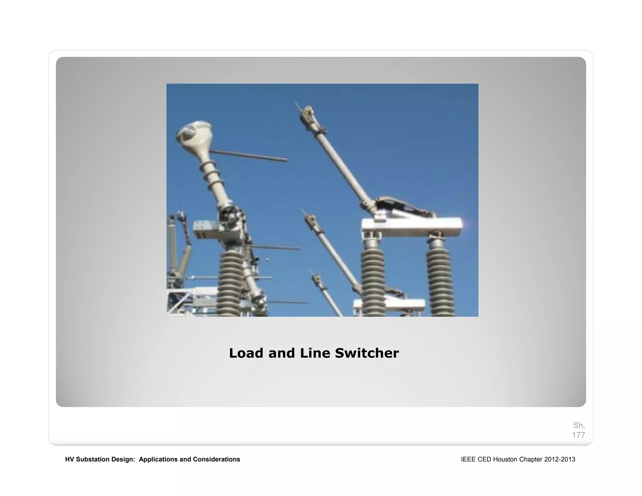 HV Substation Design: Applications and Considerations IEEE CED Houston Chapter 2012-2013
Sh.
177
Load and Line Switcher
 