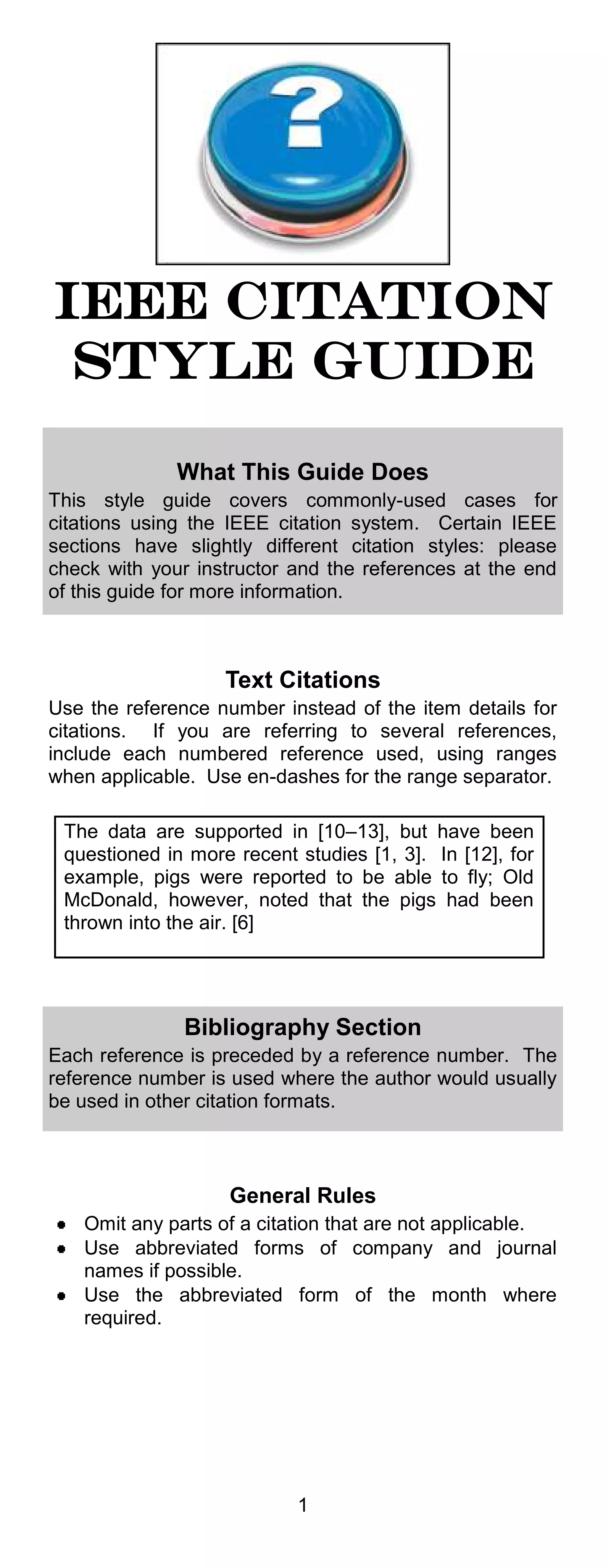 IEEE Citation Style Guide (Panduan Pengutipan IEEE) | PDF