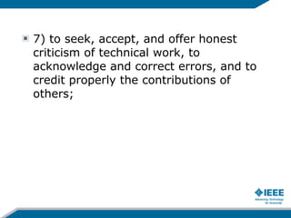 Ieee code of_ethics_ppt | PPT