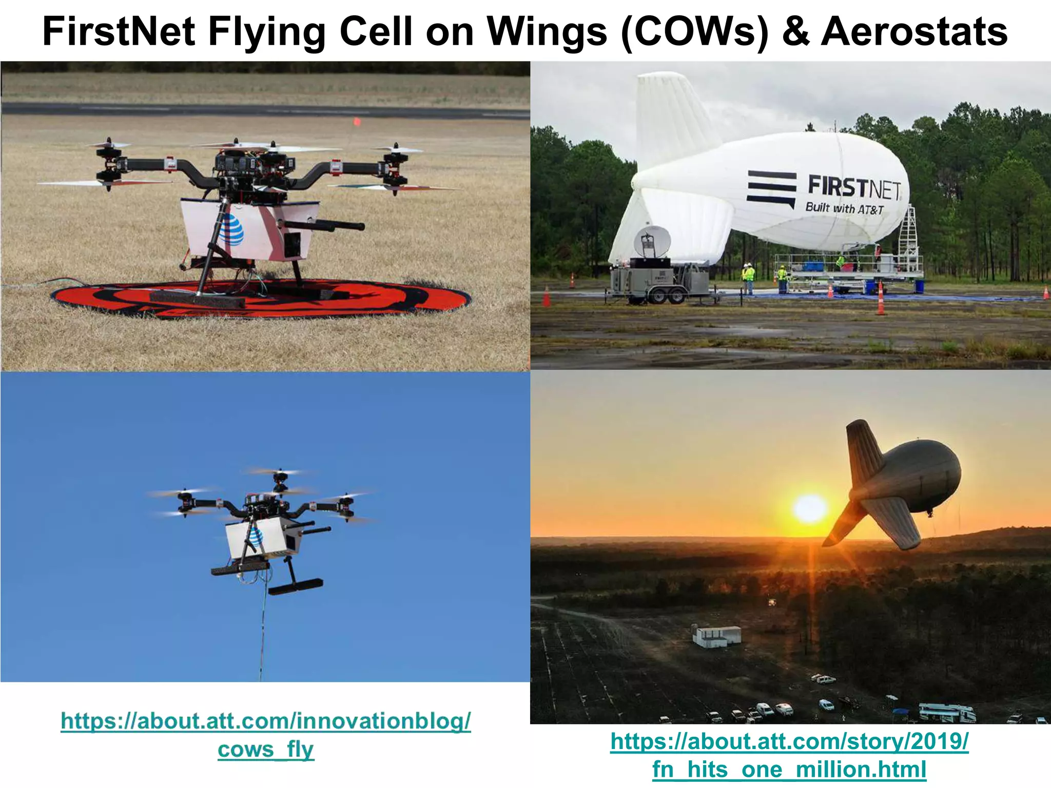 FirstNet Flying Cell on Wings (COWs) & Aerostats
https://about.att.com/story/2019/
fn_hits_one_million.html
 