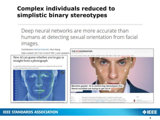 Complex individuals reduced to
simplistic binary stereotypes
4
 