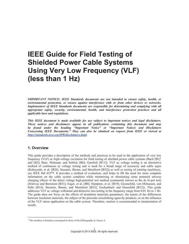 IEEE Guide for Field Testing of Shielded Power Cable (IEEE 400.2 2013 ...
